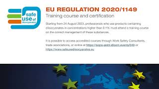 Diisocyanates everything you need to know about EU Regulation 20201149  Tover [upl. by Atteuqahc]