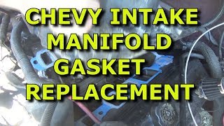 Chevy intake manifold gasket replacement 1989 43 engine [upl. by Nallaf]