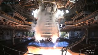 RS25 hotfire NASA fires up Artemis moon rocket engine test [upl. by Hartnett315]