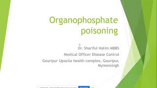 Organophosphorus poisoning Bangla [upl. by Kleeman]