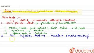 testsare carriedoutto test for sensitivity to allergens   7  ALLERGY  BIOLOGY  ICS [upl. by Kial]