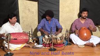 Thani Avarthanam in 9 and half beats  Mridangam Tabla Ghatam [upl. by Nihcas]