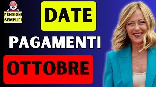 🟨 ECCO LE DATE DEI PAGAMENTI DI OTTOBRE❗️ ASSEGNO UNICO ADI PENSIONI 730 NASPI SLF BONUS❗️ [upl. by Anatnas585]