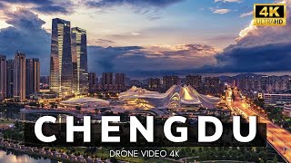 CHENGDU CITY CHINA 4K  Chengdu Incredible Infrastructure  Drone Video [upl. by Jenei]