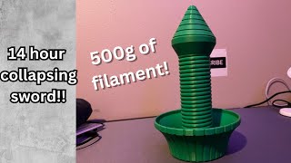 3d printed 14 hour 500 gram collapsing drill sword [upl. by Juetta]