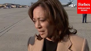 BREAKING NEWS Kamala Harris Takes Questions From Reporters Says Trump Is Not Fit For Office [upl. by Nonnahsal]