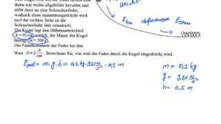 Klausuraufgabe Physik Energieerhaltungssatz  Potentielle Energie  Spannenergie [upl. by Brocky]