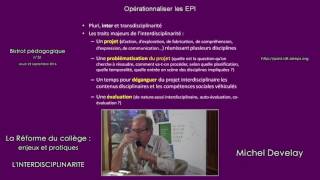 Michel Develay  Bistrot pédagogique « La Réforme du collège » – Partie 45 LINTERDISCIPLINARITÉ [upl. by Farkas]