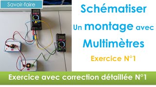 Schématiser un montage photo avec multimètre ex1 en 3 🔋  électricité collège [upl. by Gerhard]