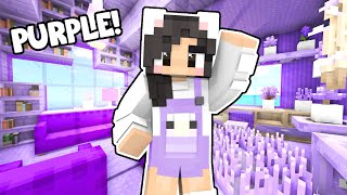 💜Minecraft But I Can Only Build With PURPLE [upl. by Shulins]