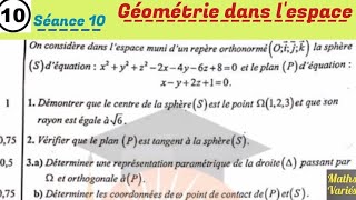 Géométrie dans lespace séance 10 2 Bac sciences [upl. by Suoinuj283]