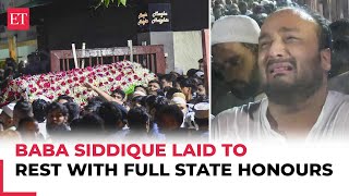 Baba Siddique funeral NCP leader laid to rest with full state honours at Bada Qabrastan in Mumbai [upl. by Moria]