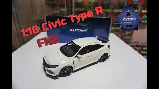 Autoart Honda Civic Type R FK8 118 Scale Review [upl. by Schultz]