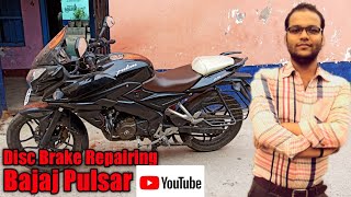 Disc brake repair pulsar  Pulsar AS 150  disc brake servicing [upl. by Shippee254]