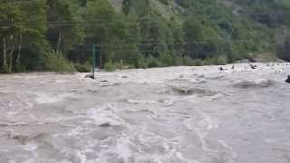 Kayaking French Alps lArgentiere June 2013 High Water [upl. by Afital]