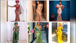 Asoebi Lace styles 2023  New beautiful Lace gown asoebistyles nigerian ankarastyles [upl. by Eillil]