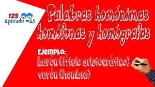 Palabras homónimas homófonas y homógrafas [upl. by Alina69]