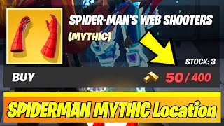 Spiderman MYTHIC Web Shooters LOCATION in Greasy Grove Fortnite Chapter 3 [upl. by Adnar]