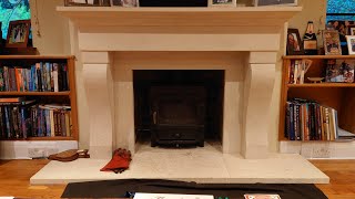 STUNNING SAND STONE FIREPLACE AND WOOD BURNER I FITTED OVER 15 YEARS AGO❤️❤️ [upl. by Aikenahs]