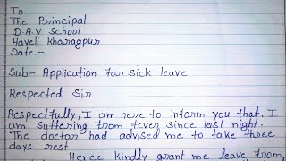 Sick leave application to principalwrite sick leave application to the principal [upl. by Eamanna103]