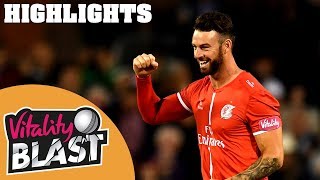 One Run Decides Thrilling Roses Battle  Lancs v Yorks  Vitality Blast 2018  Highlights [upl. by Nady]