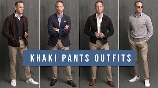 8 Ways To Wear Khaki Pants  Chinos With Boots Loafers amp Sneakers [upl. by Occir]