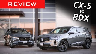 Comparison 2022 Acura RDX ASpec vs 2022 Mazda CX5 Turbo [upl. by Anoy]