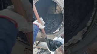 Burnt coconut shell charcoalCarbonization furnaceCharcoal machine [upl. by Gilder]