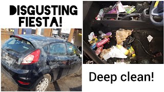 Cleaning a disgusting ford fiesta car disaster detail [upl. by Freddie]