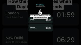 How clock changes in Daylight savings daylightsavings uk ytshorts [upl. by Immaj169]