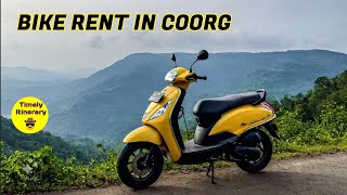 Bike Rent in Coorg  Coorg Tourist Places on Bike Activa scooter Rental in Madiker [upl. by Bigford]