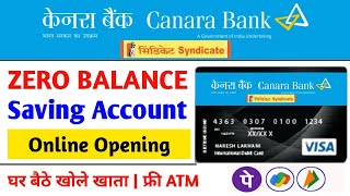 Canara Bank Online Account Opening  Zero Balance  How To Open Canara Bank Account Online [upl. by Eeraj]