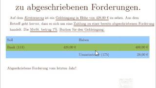 4 Buchhaltung einfach lernen mit dem GKR Zahlungseingänge zu abgeschriebenen Forderungen [upl. by Iroc]