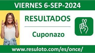 Resultado del sorteo Cuponazo del viernes 6 de septiembre de 2024 [upl. by Hecht]