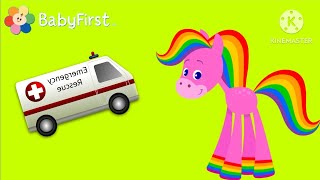 BabyFirstTV Rainbow Horse Camping TruckAmbulanceCrane [upl. by Sula720]