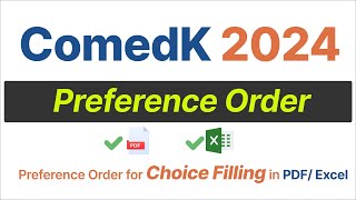 Comedk 2024 Preference Order Comedk choice filling 2024 [upl. by Renaldo965]