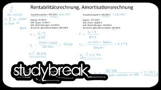 Statisch Rentabilitätsrechnung Amortisationsrechnung  Investition und Finanzierung [upl. by Goldia]