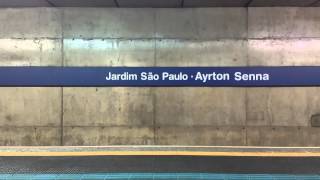 HD Metrô de São Paulo  Linha 1 Azul  Trens passando na Estação Jardim São Paulo [upl. by Merete]