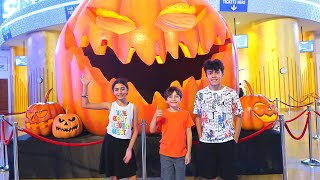 Halloween at Amusement Park Dubai Family Fun Day Vlog [upl. by Bowen]