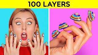 100 LAYERS CHALLENGE  100 Layers of Makeup  Ultimate 100 Coats by 123 GO CHALLENGE [upl. by Garlanda]