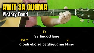 AWIT SA GUGMA  Victory Band  Easy Guitar 🎸 Chords [upl. by Anatollo]