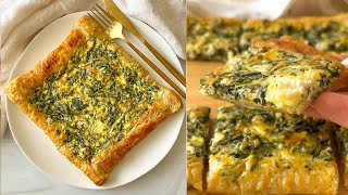 Easiest 5 Ingredient “ Spanakopita ” Puff Pastry Galette shorts [upl. by Aicele482]