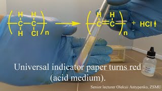 Decomposition of polyvinyl chloride PVC [upl. by Aikehs]