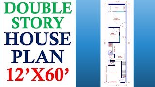 DOUBLE STORY HOUSE PLAN 12X60 [upl. by Nyleuqaj579]