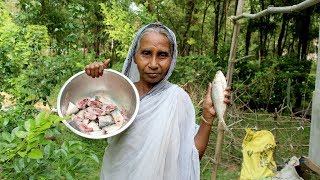 Village Food Traditional Ilish Macher Jhal by Grandmother  Hilsha Fish Recipe [upl. by Dorene]