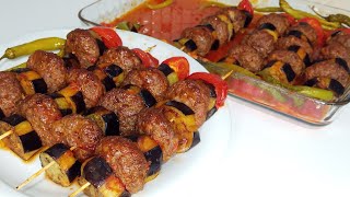 Şişte Patlıcan Kebap Nasıl Yapılır 😋 Köfteli Patlıcan Kebabı Fırın Yemekleri Nefis Yemek Tarifleri [upl. by Lairbag]