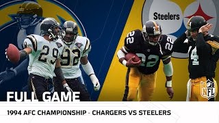 1994 AFC Championship Junior Seau amp Chargers take on Mighty Steelers  NFL Full Game [upl. by Ennairek]