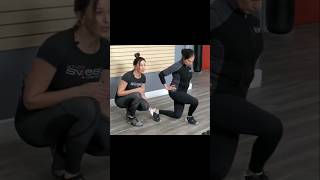 How to do curtsy lunges with proper form fitness fitnessmotivation strengthtraining [upl. by Mogerly]