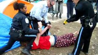 OccupyDC Protester Resists Arrest amp Gets Tased [upl. by Gnolb]