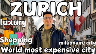 ZURICH  SWITZERLAND  WORLD most expensive shopping street in swiss🇨🇭 180000000 ki aik chiz dekh li [upl. by Suirtemed350]